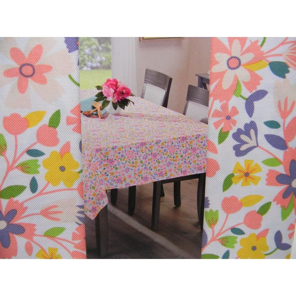 Holiday Home Tablecloth Floral Spring Easter Oblong 120 x 60 Indoor/Outdoor NEW